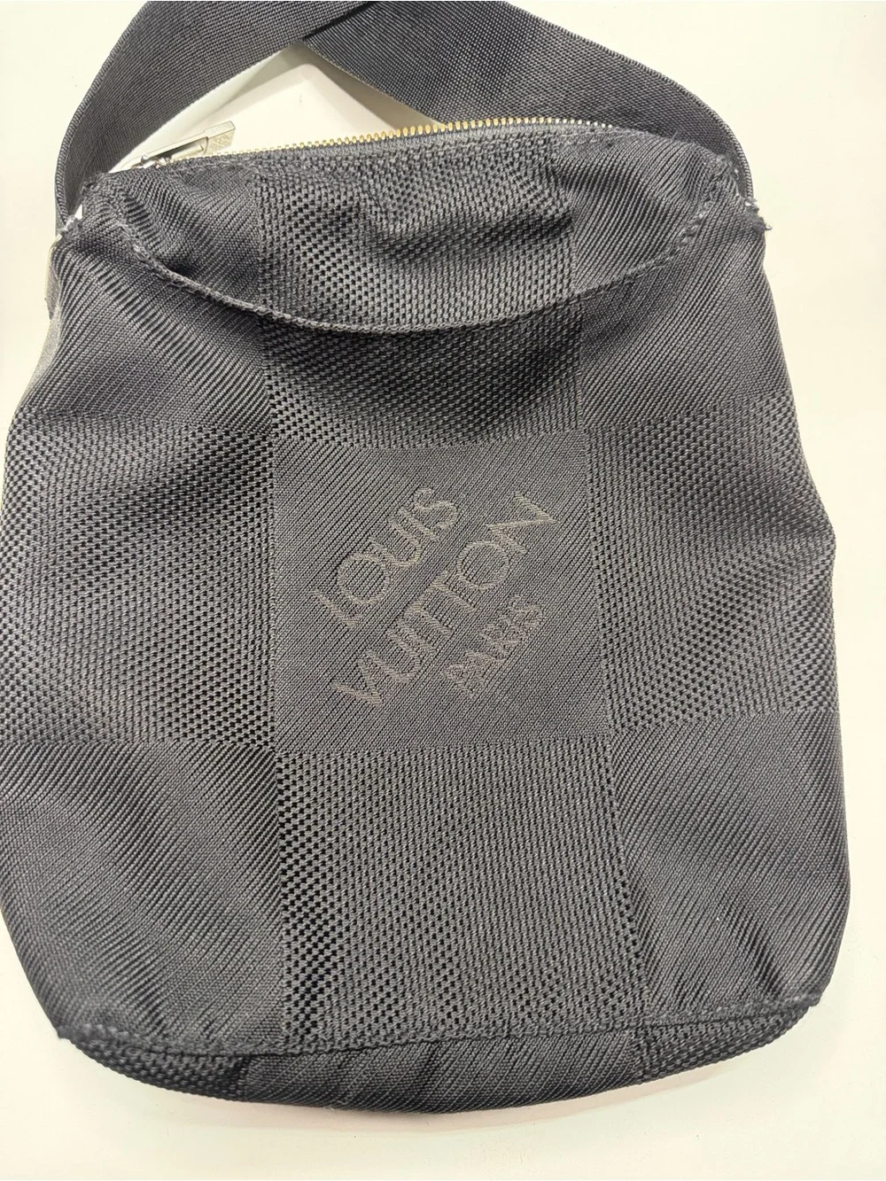 Louis Vuitton Black Mesh Messenger Crossbody Bag
